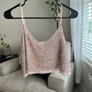 Sequin loose fitting crop top